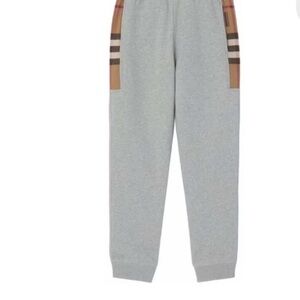 Burberry Gray and Tan Kids Joggers